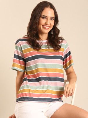Marca Disati Graphic Print Women Round Neck Pink T-Shirt