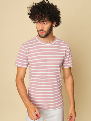 TANDUL Striped Men Round Neck Multicolor T-Shirt