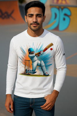ROUCHA Printed Men Round Neck White T-Shirt