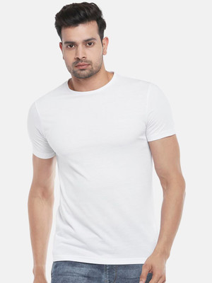 RULEDBYSUN Solid Men Round Neck White T-Shirt
