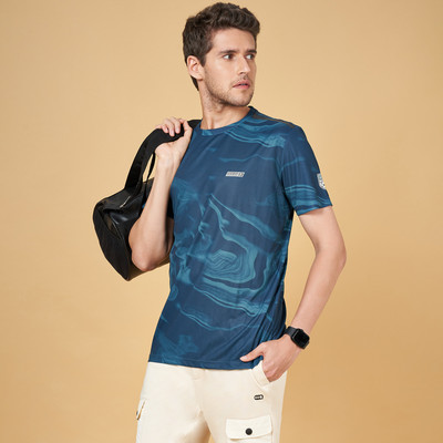 Ajile By Pantaloons Printed Men Crew Neck Green T-Shirt