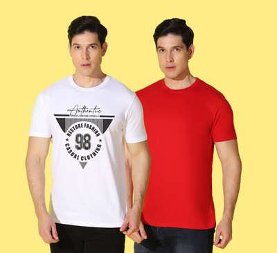 WOOSTRO Typography Men Round Neck Multicolor T-Shirt