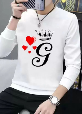 RB Fashion Printed Men Round Neck White T-Shirt