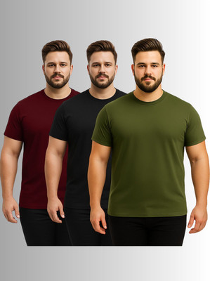 KART BLACK Cartoon Men Round Neck Green, Black, Maroon T-Shirt
