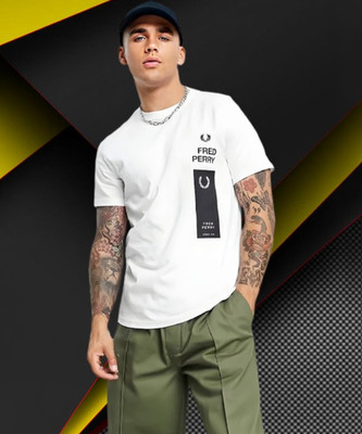 Blood Moon Printed Men Round Neck White T-Shirt
