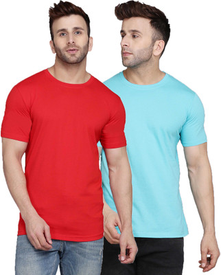 Cryptic Solid Men Round Neck Multicolor T-Shirt