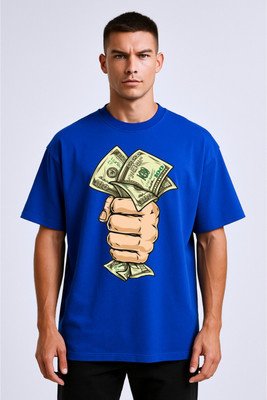 goodsign Graphic Print Men Round Neck Blue T-Shirt