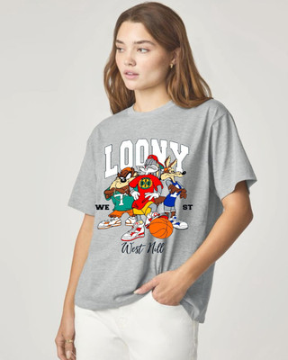 ADDYLIFESTYLE Graphic Print Women Round Neck Grey T-Shirt