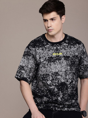 FCUK Printed Men Round Neck Black T-Shirt