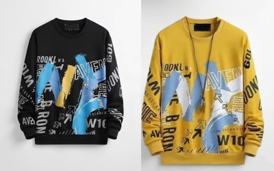 cnw Full Sleeve Self Design Men Sweatshirt
