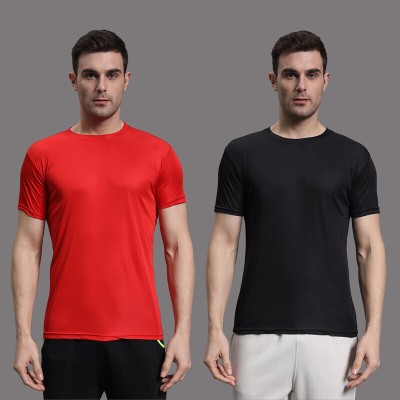 InkTees Solid Men Round Neck Red T-Shirt