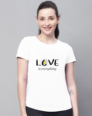 VAMIKAFASHIONES Printed Women Round Neck White T-Shirt