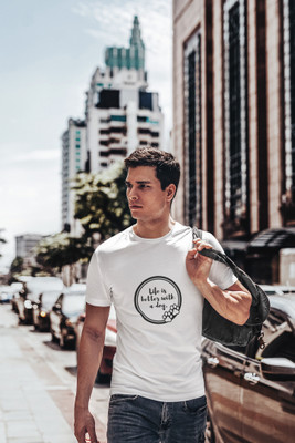 Sharnika Solid Men Round Neck White T-Shirt