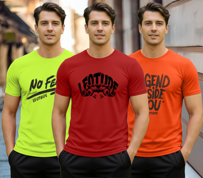 Leotude Graphic Print Men Round Neck Multicolor T-Shirt