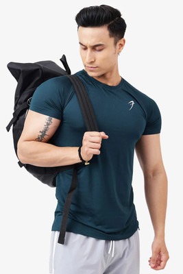 FuaarK Solid Men Round Neck Green T-Shirt