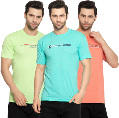 Zeffit Printed Men Round Neck Multicolor T-Shirt