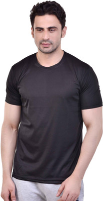 fashionbazaar4u.com Solid Men Round Neck Black T-Shirt