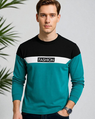 Autna Printed Men Round Neck Green T-Shirt