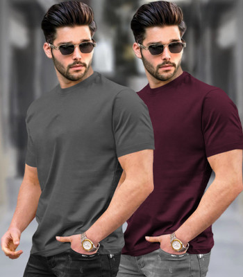 TRIPR Solid Men Round Neck Multicolor T-Shirt