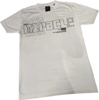 faizan fashion Printed Men Round Neck White T-Shirt