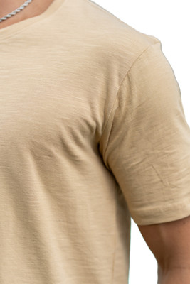 LOOM FASHION Solid Men Round Neck Green T-Shirt