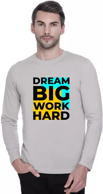 ManGOD Printed, Self Design Men Round Neck Grey T-Shirt