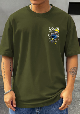 MGF Graphic Print Men Round Neck Green T-Shirt