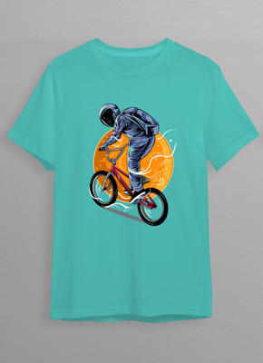 JP Creation Printed Men Round Neck Light Blue T-Shirt