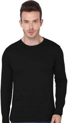 ENZIKO Solid Men Round Neck Black T-Shirt