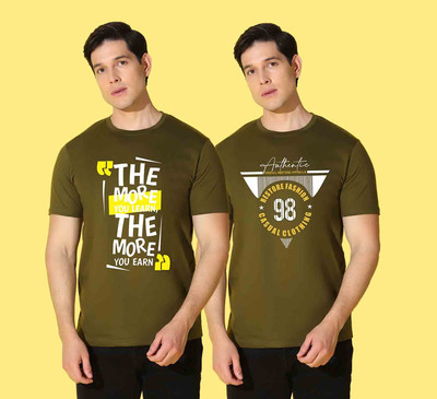 WOOSTRO Graphic Print Men Round Neck Green T-Shirt