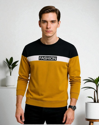 Teezler Printed Men Round Neck Yellow T-Shirt