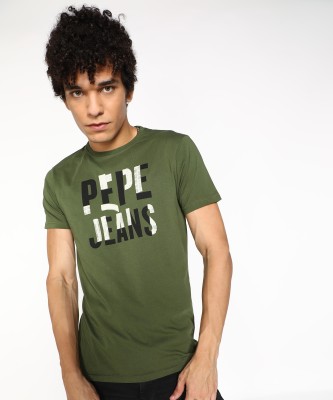 Pepe Jeans Typography Men Round Neck Grey T-Shirt