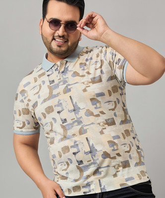Austivo Printed Men Polo Neck Multicolor T-Shirt