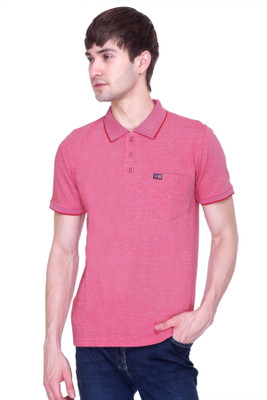 SAND PIPER Solid Men Polo Neck Red T-Shirt