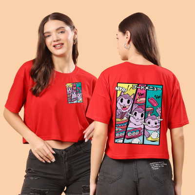 CORSICA Graphic Print Women Round Neck Red T-Shirt