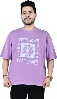 manvsya Graphic Print Men Round Neck Purple T-Shirt