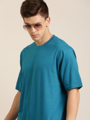 DILLINGER Solid Men Round Neck Blue T-Shirt