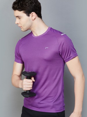 Fame Forever by Lifestyle Solid Men Round Neck Purple T-Shirt