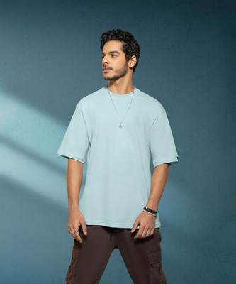 BEWAKOOF Solid Men Round Neck Green T-Shirt