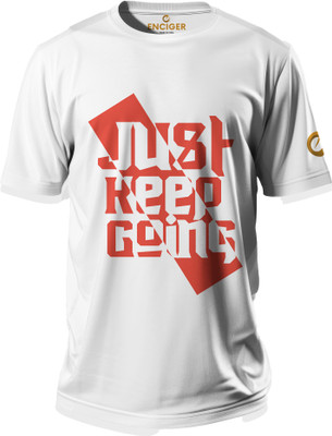 Enciger Printed Men Round Neck White T-Shirt