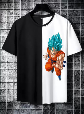 clickwell Colorblock Men Round Neck Black, White T-Shirt