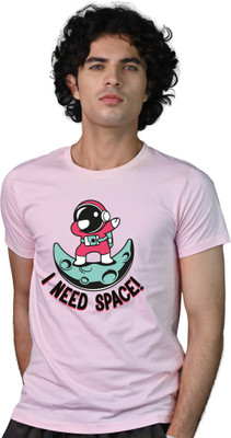 Tedhi Medhi Family Printed Men Round Neck Pink T-Shirt