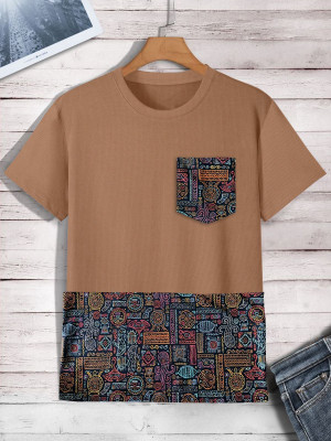 TANNU FAB Printed Men Boat Neck Multicolor T-Shirt