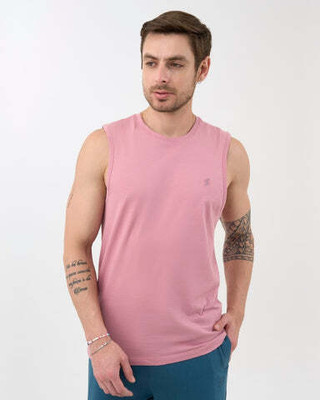 DCYPHR Solid Men Round Neck Pink T-Shirt