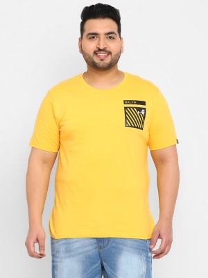 Urbano Plus Graphic Print Men Round Neck Yellow T-Shirt