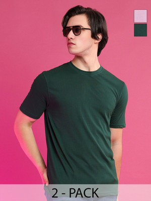 Moda Rapido Solid Men Round Neck Multicolor T-Shirt