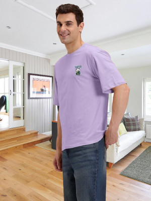 Dark Drive Printed Men Round Neck Purple T-Shirt