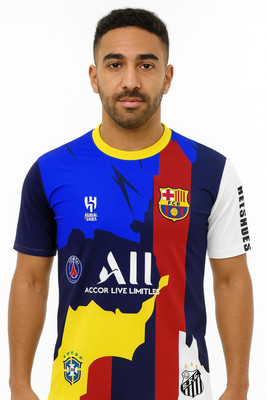 ponss Printed Men Polo Neck Multicolor T-Shirt