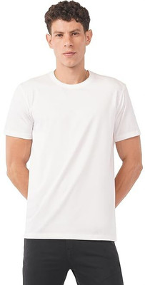 Tappu Enterprises Solid Men Round Neck Reversible White T-Shirt