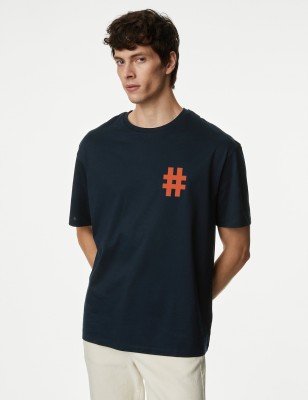 PicPok Printed Men Round Neck Blue T-Shirt